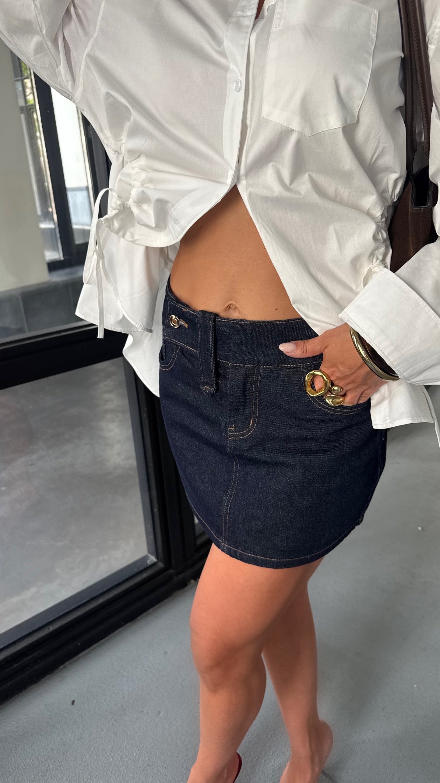 MINI DENIM SKIRT - DARK BLUE