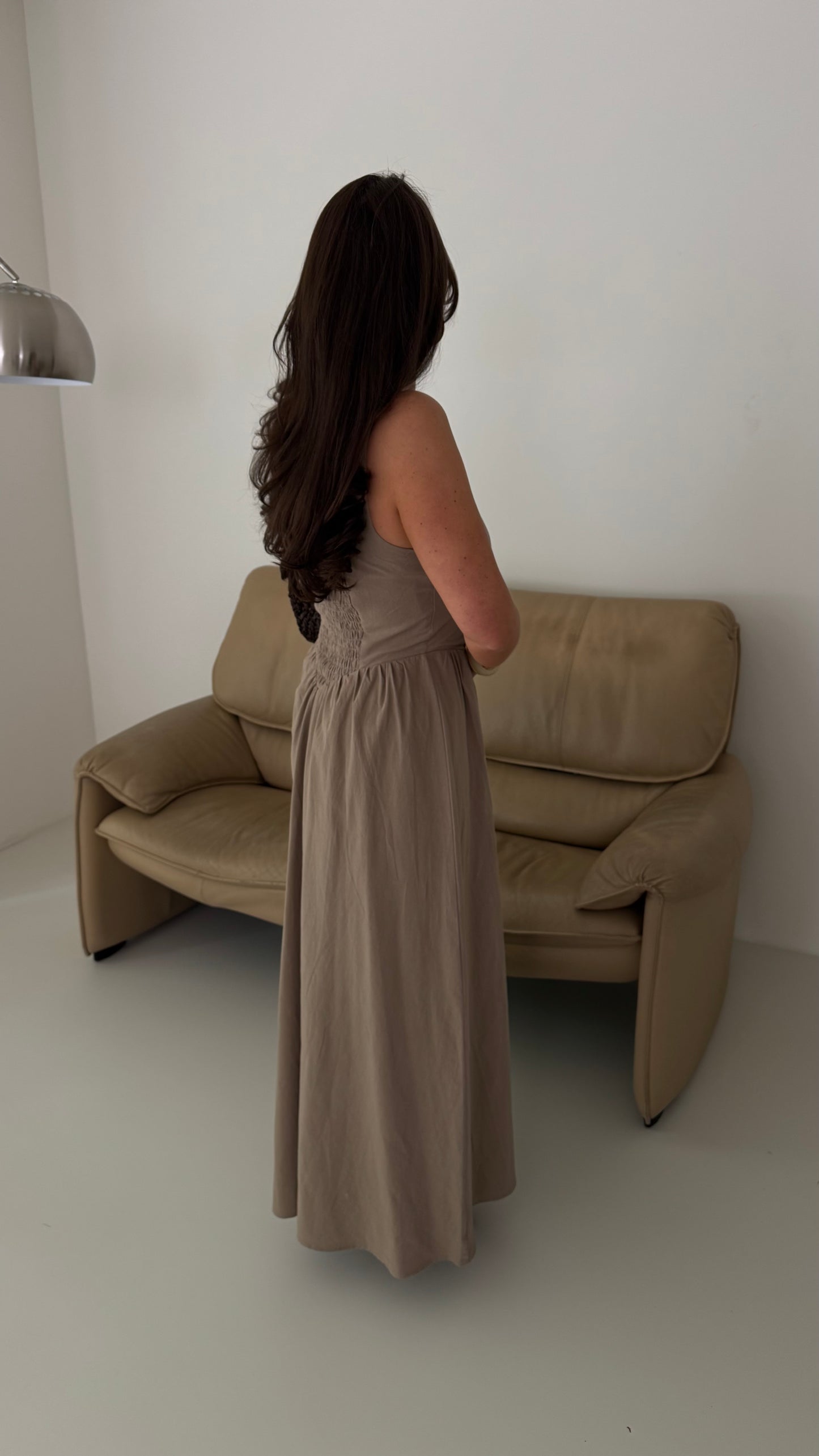 LINNEN MAXI DRESS - TAUPE