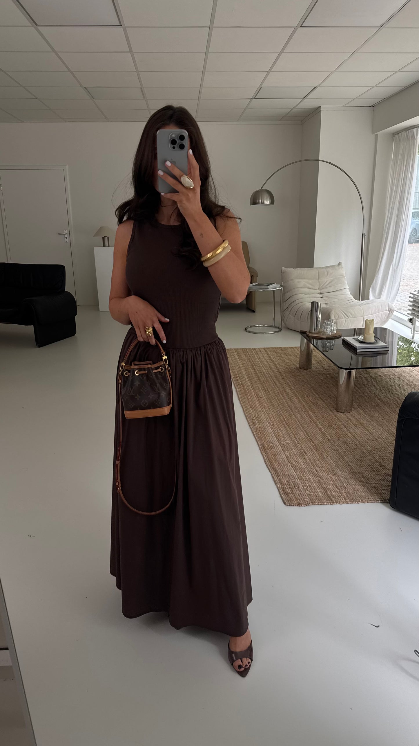 MAXI DRESS - DARK BROWN