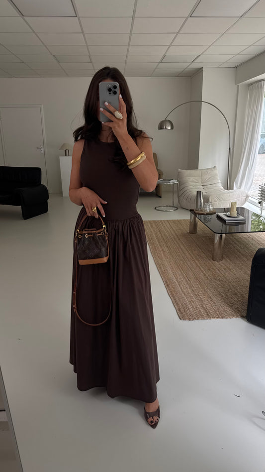 MAXI DRESS - DARK BROWN