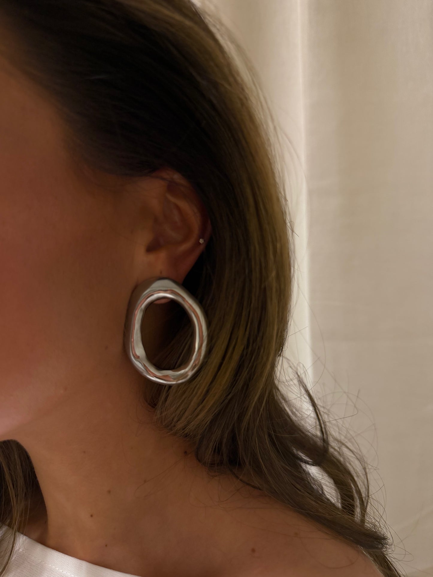 BIG CHUNKY EARRING - SILVER