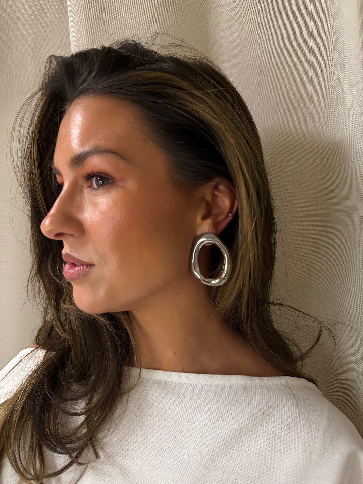 BIG CHUNKY EARRING - SILVER