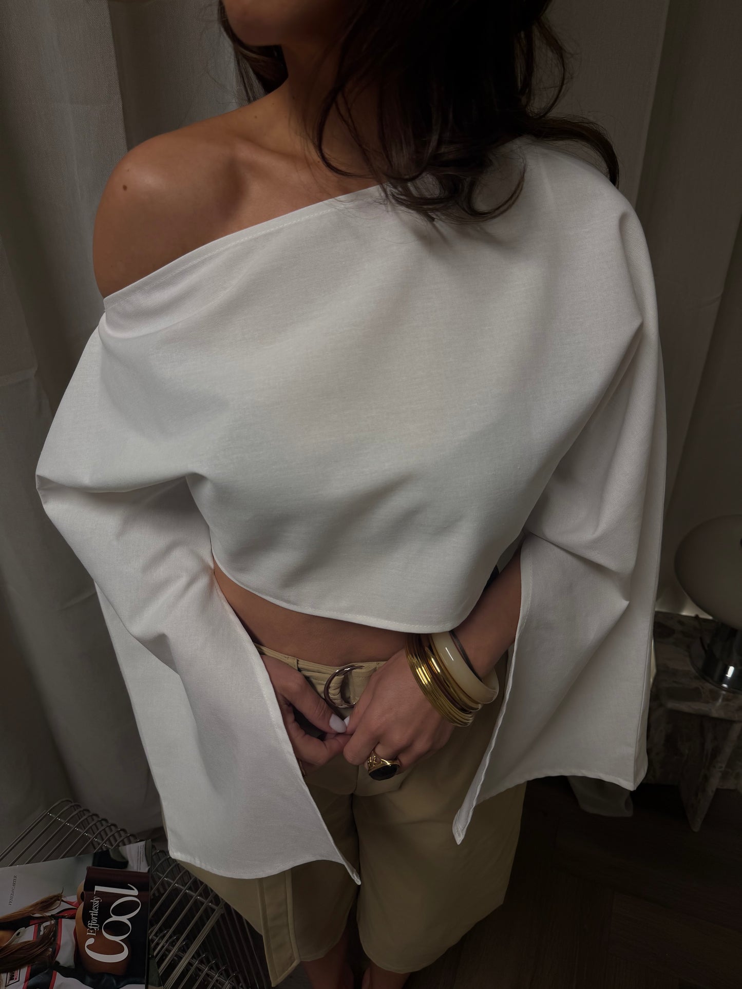 OFF SHOULDER BLOUSE - WHITE