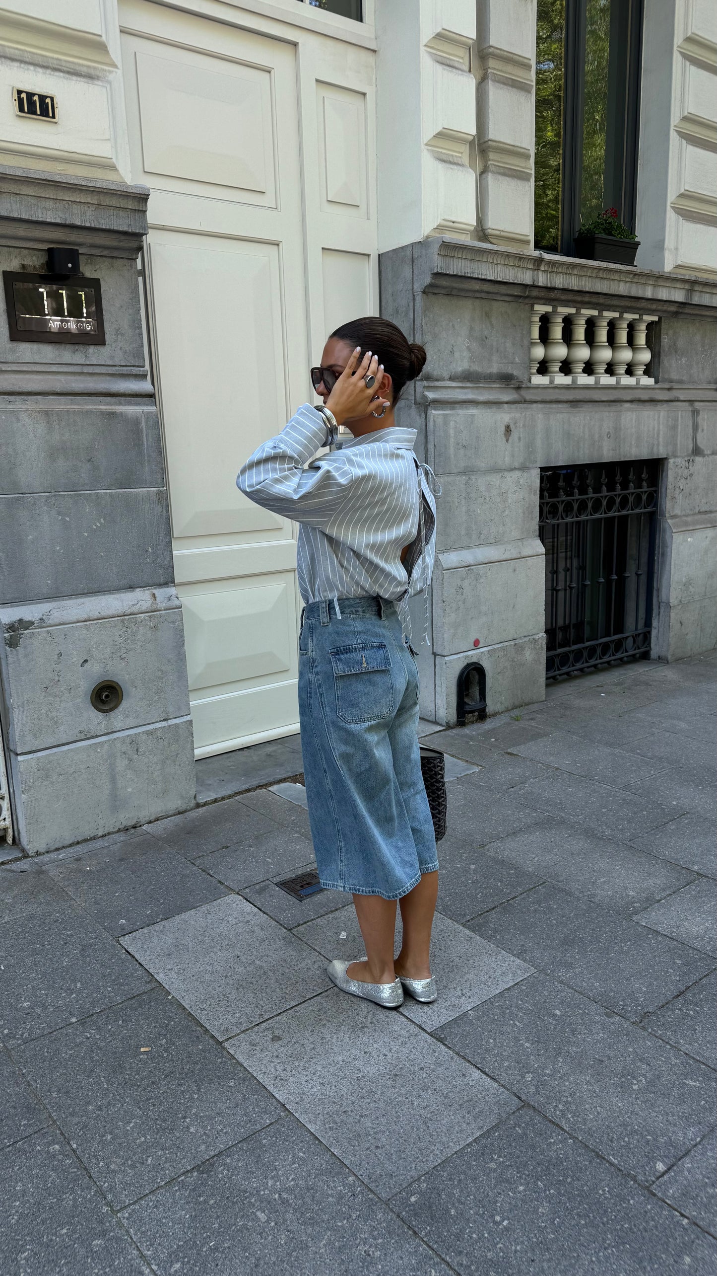 JEANS JORT - BLUE