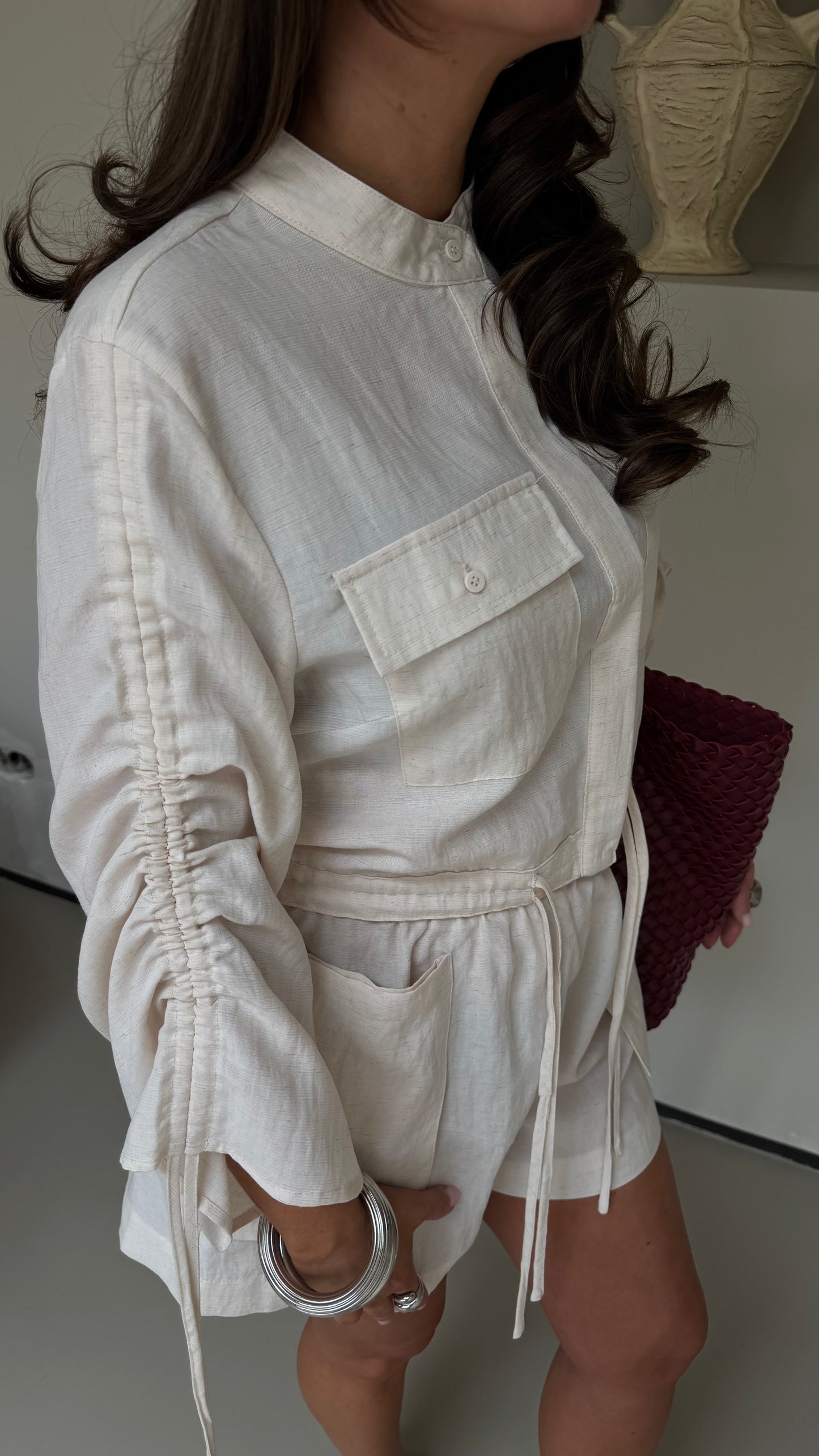 LINNEN SHORTS - BEIGE