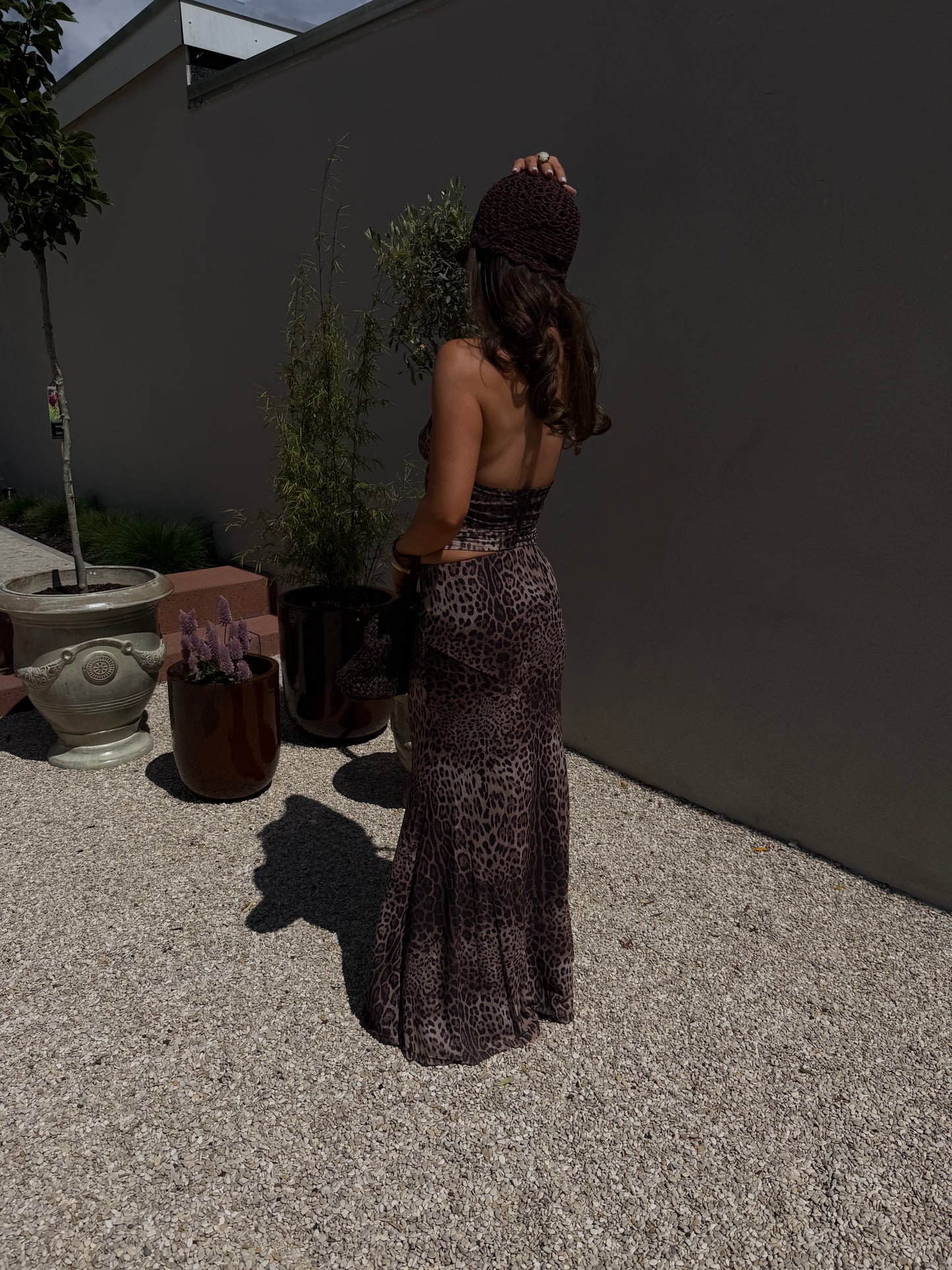 HALTER MESH TOP - LEOPARD