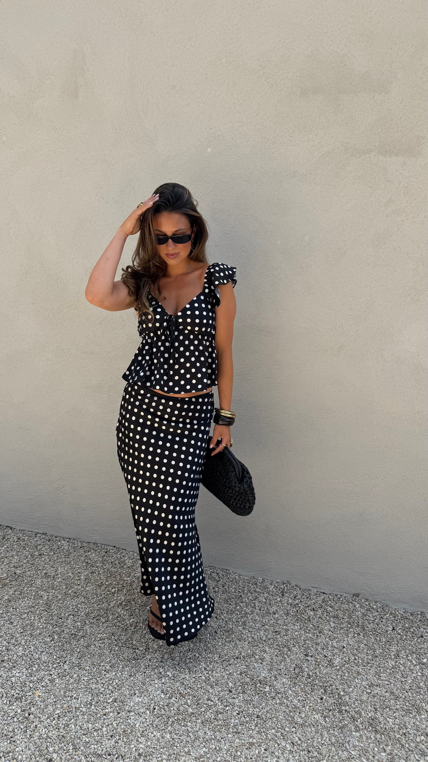 POLKADOT TOP - BLACK
