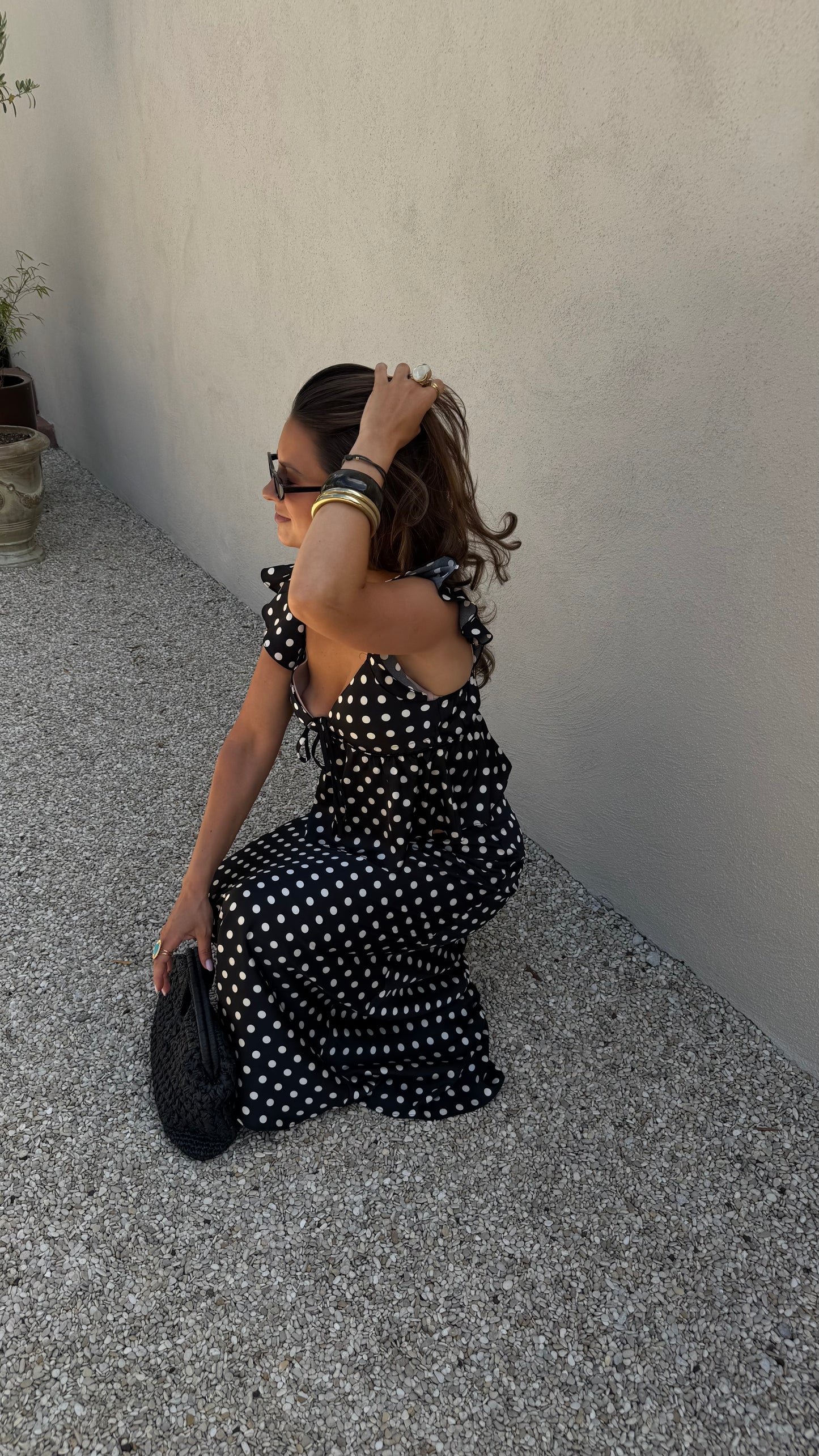 POLKADOT SKIRT - BLACK