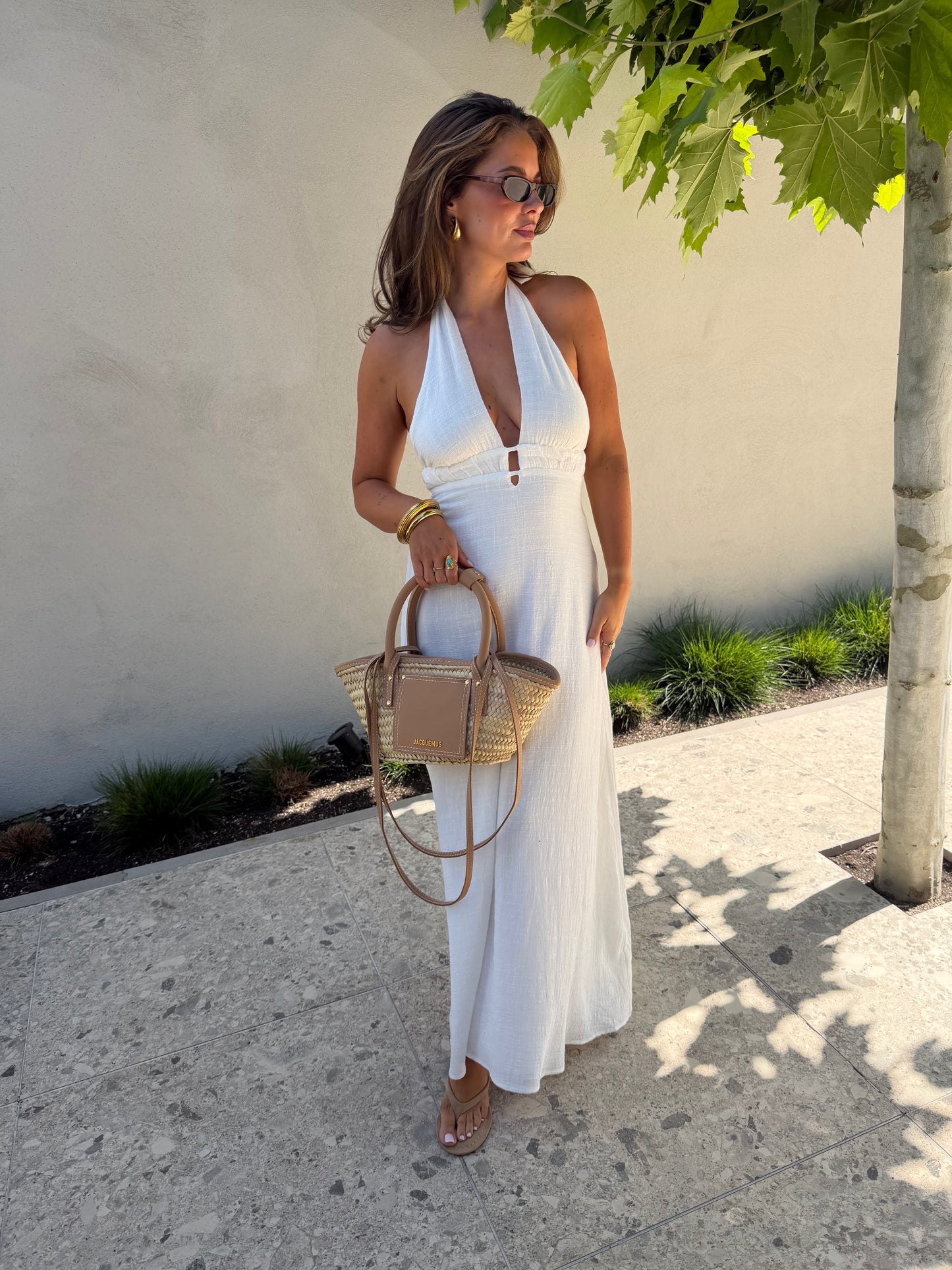 MAXI HALTER DRESS - WHITE