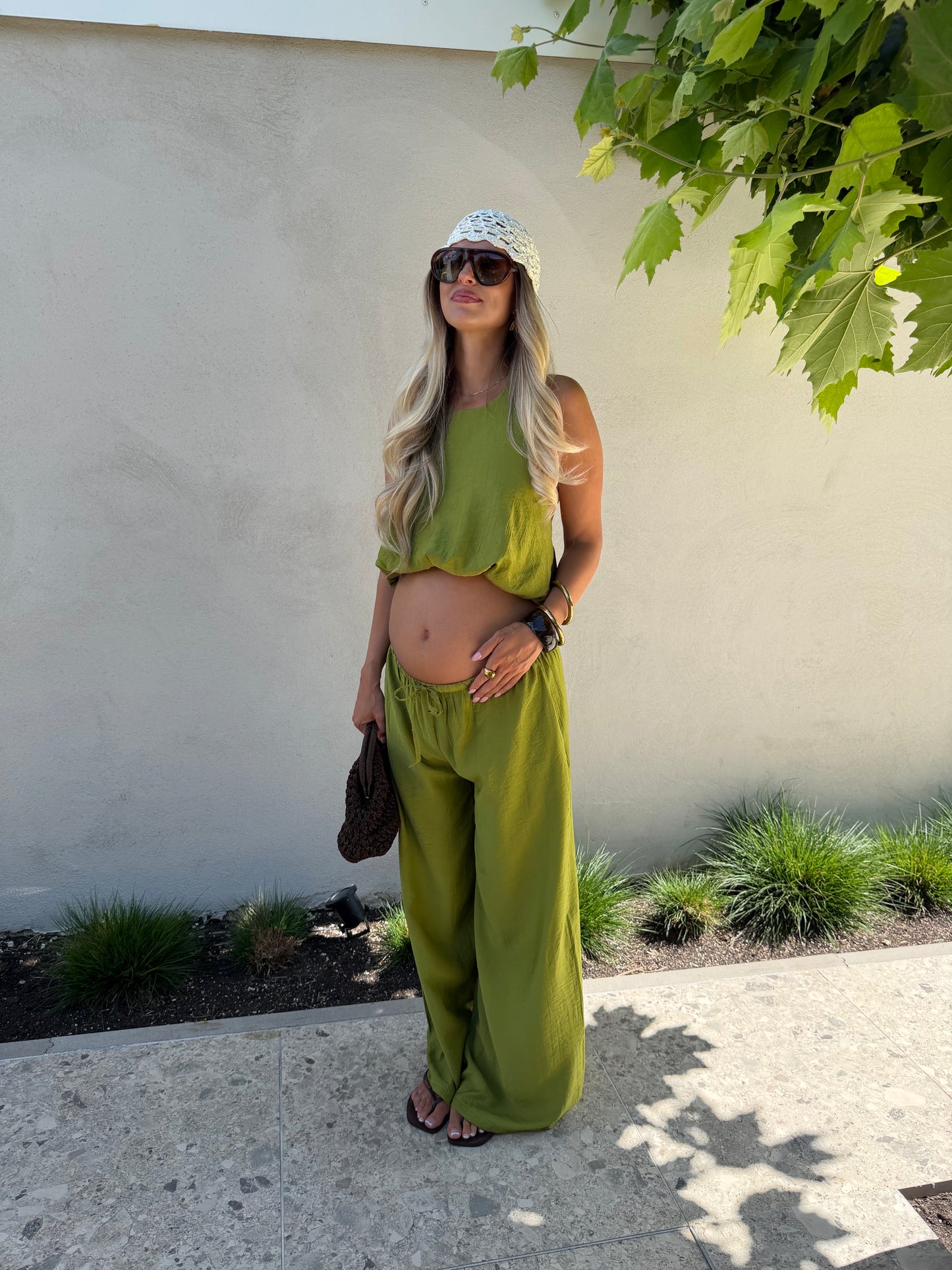 CROPPED CO-ORD SET - GREEN