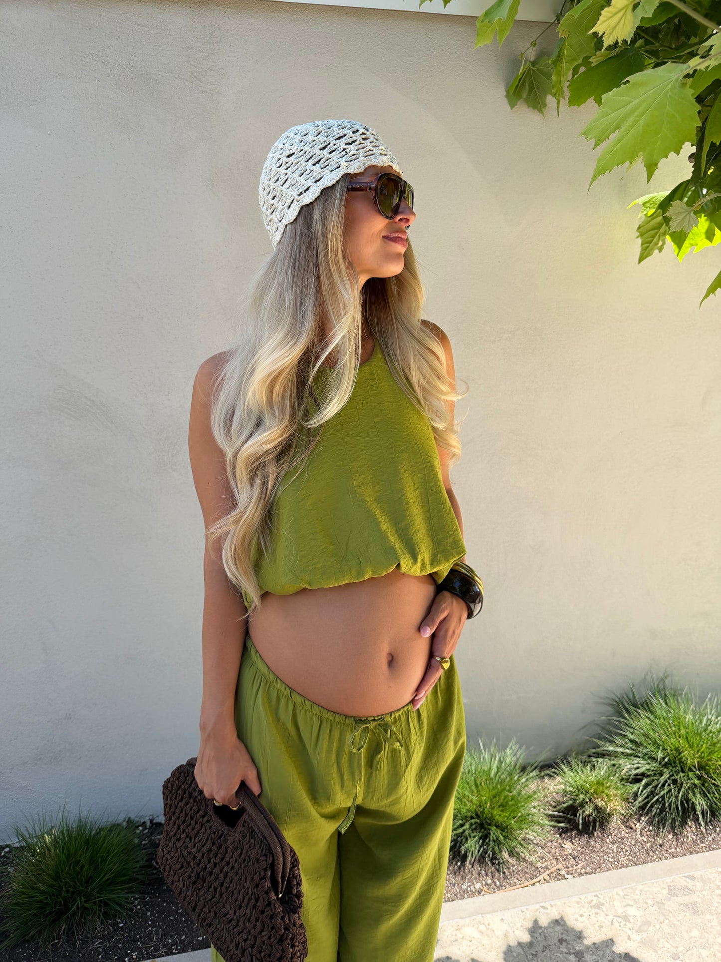 CROPPED CO-ORD SET - GREEN