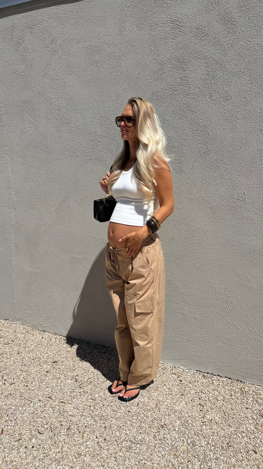 CARGO BALLOON PANTS - CAMEL