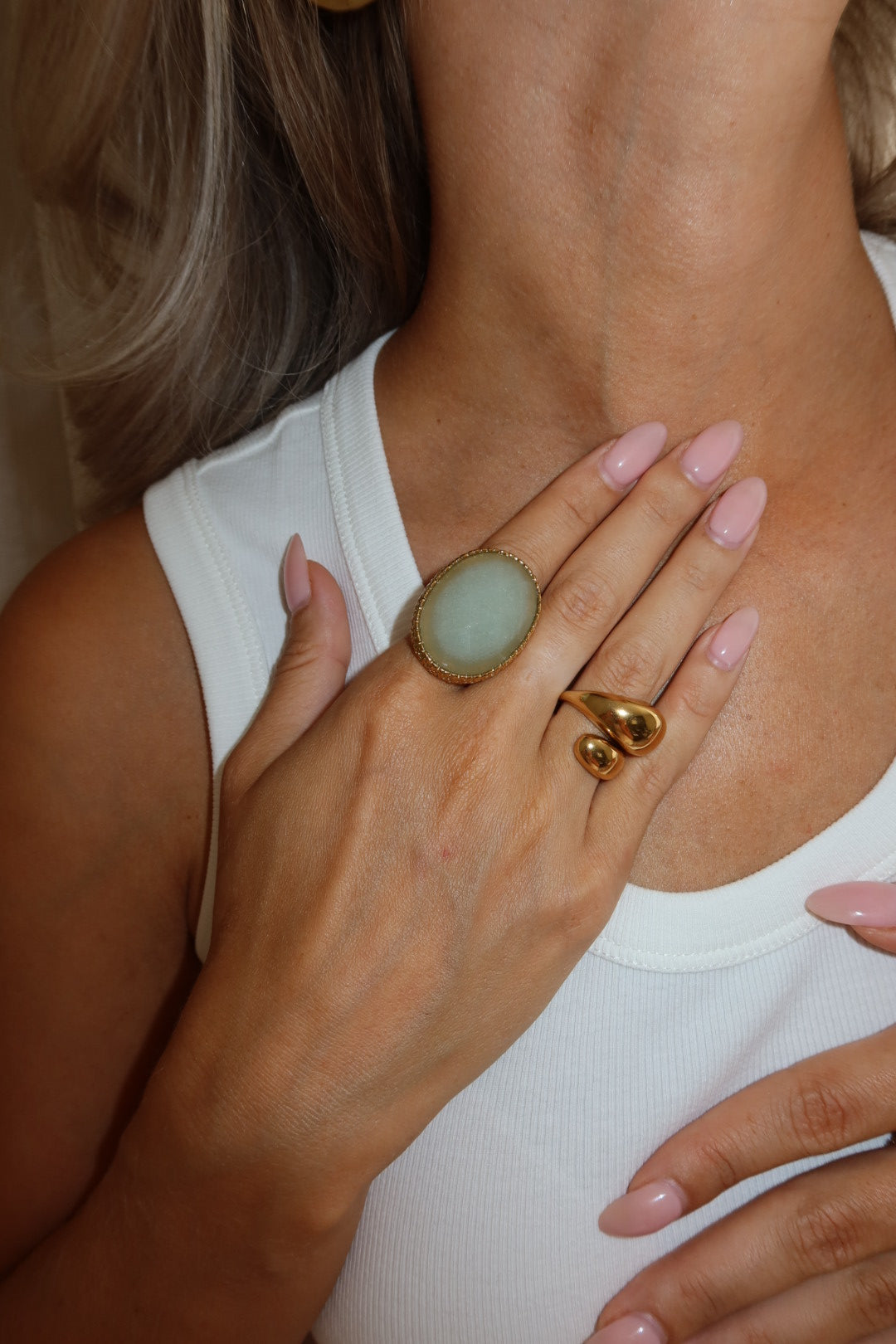 CHUNKY TEARDROP RING - GOLD
