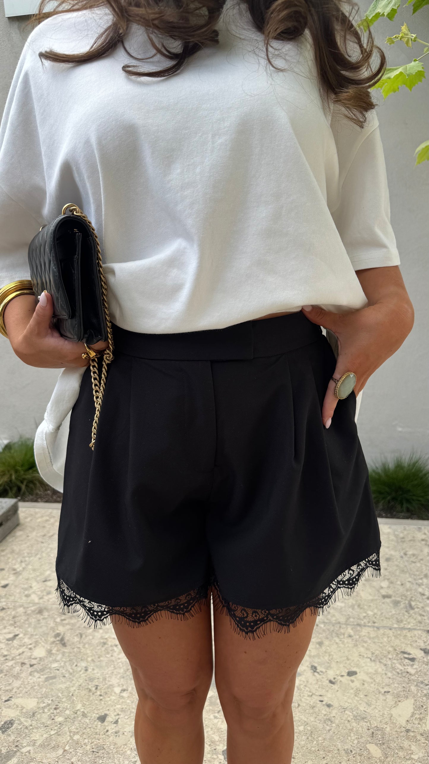 LACE SHORT - BLACK