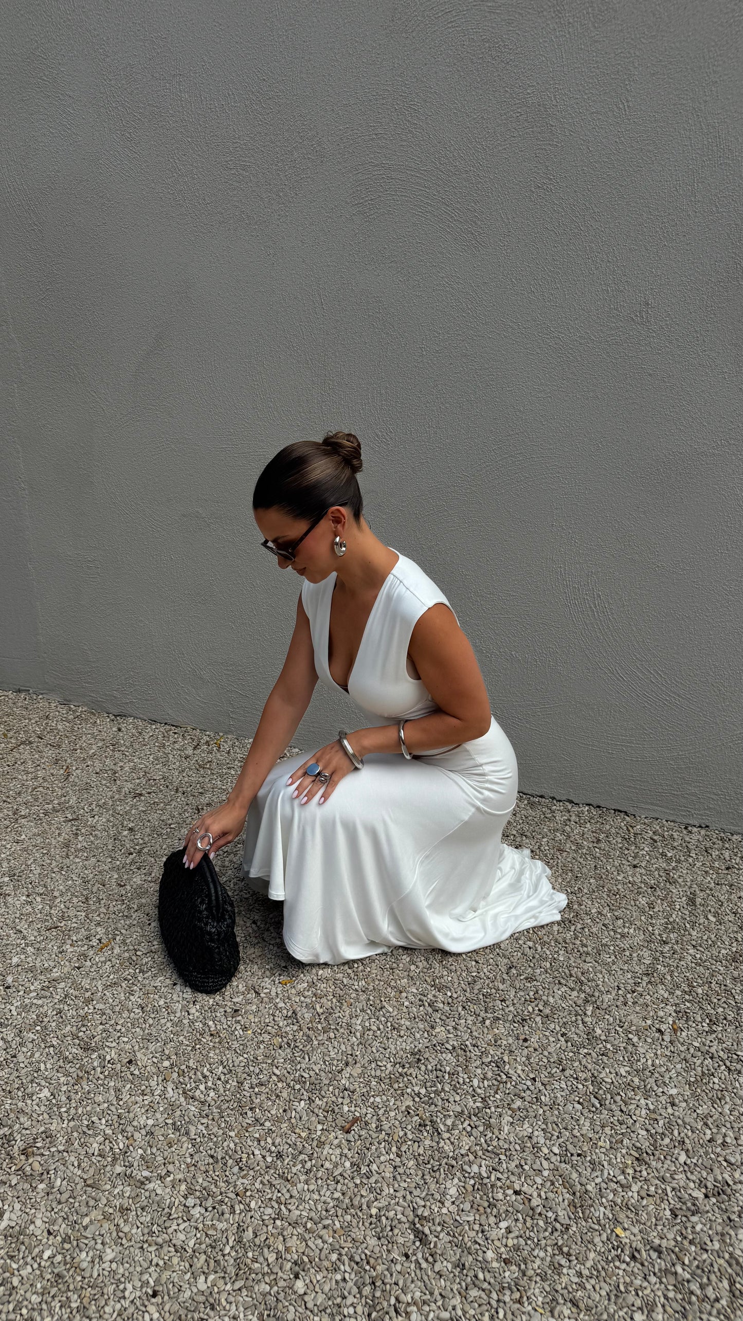 FLOWY MIDI SKIRT - WHITE