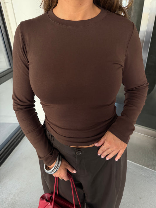BASIC LONGSLEEVE - BROWN