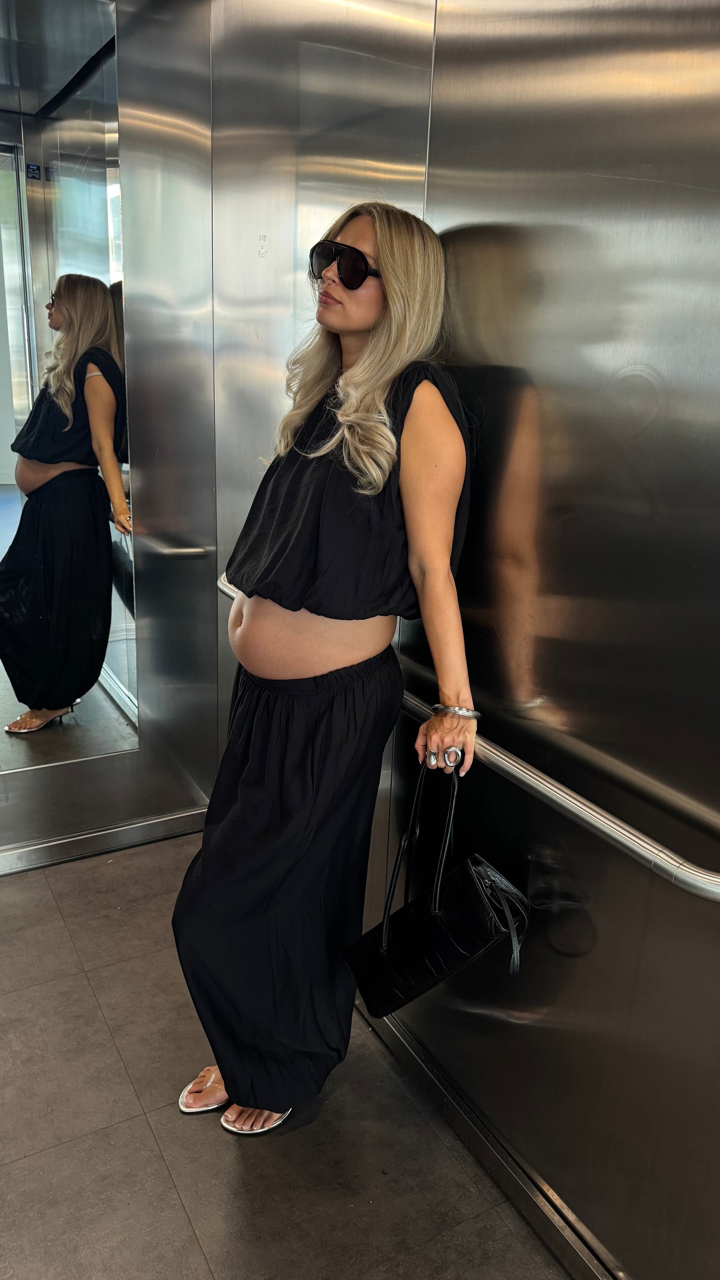 BALLOON PANTS SET - BLACK