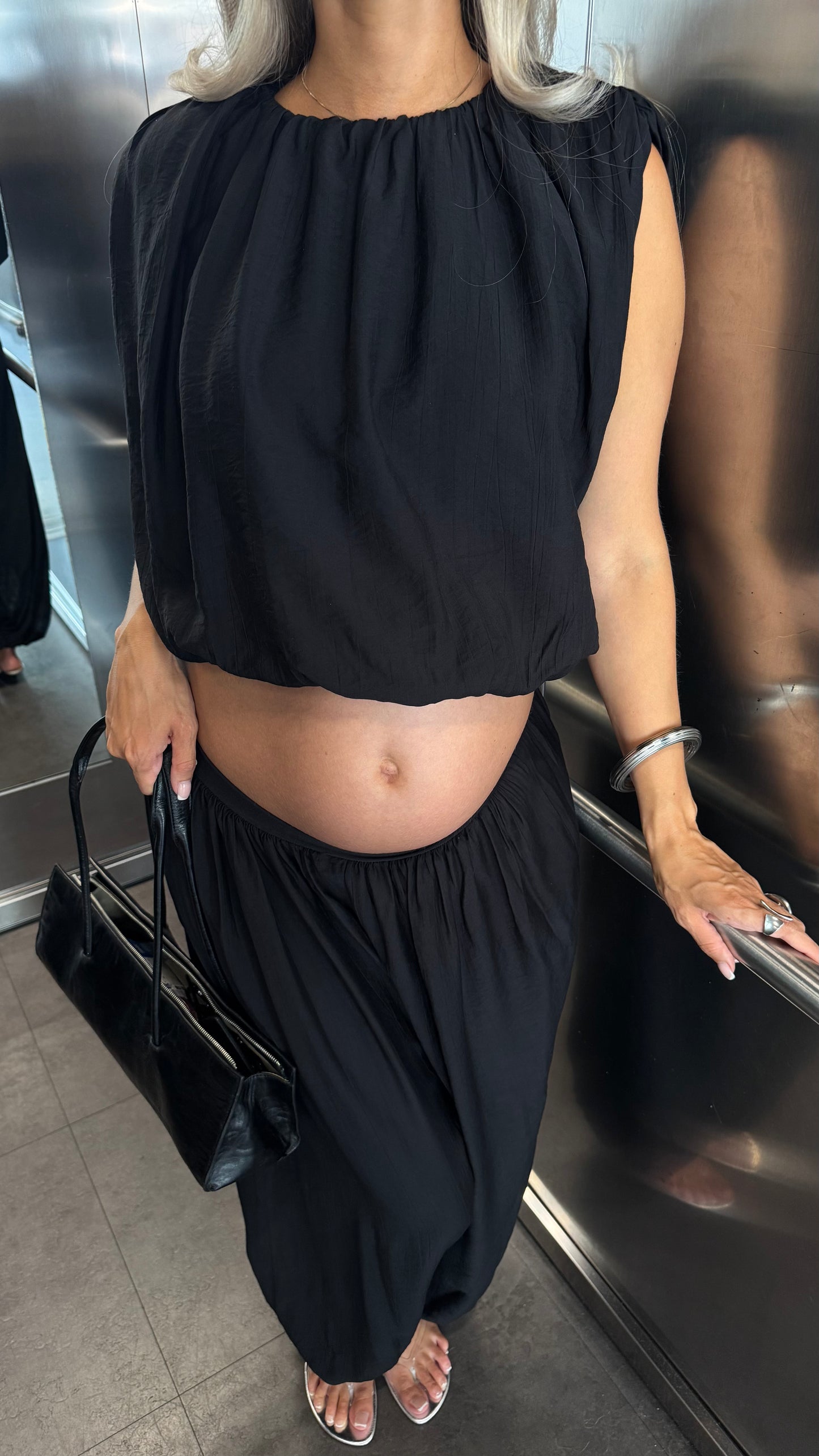 BALLOON PANTS SET - BLACK