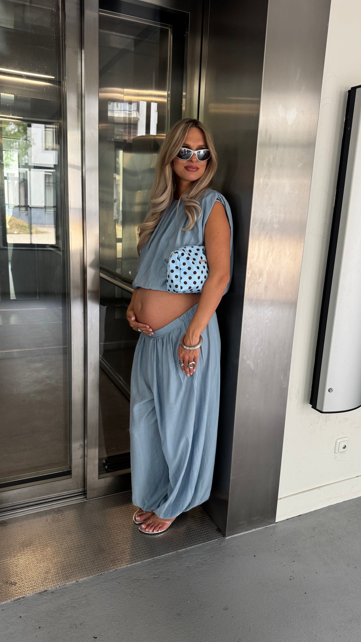 BALLOON PANTS SET - LIGHT BLUE
