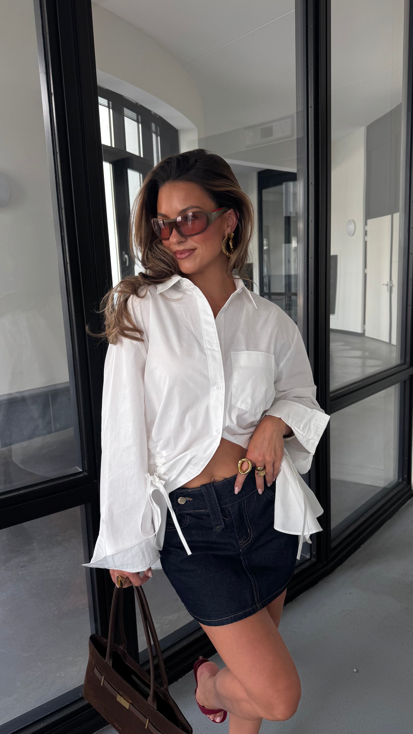 OVERSIZED ASYMMETRIC BLOUSE - WHITE