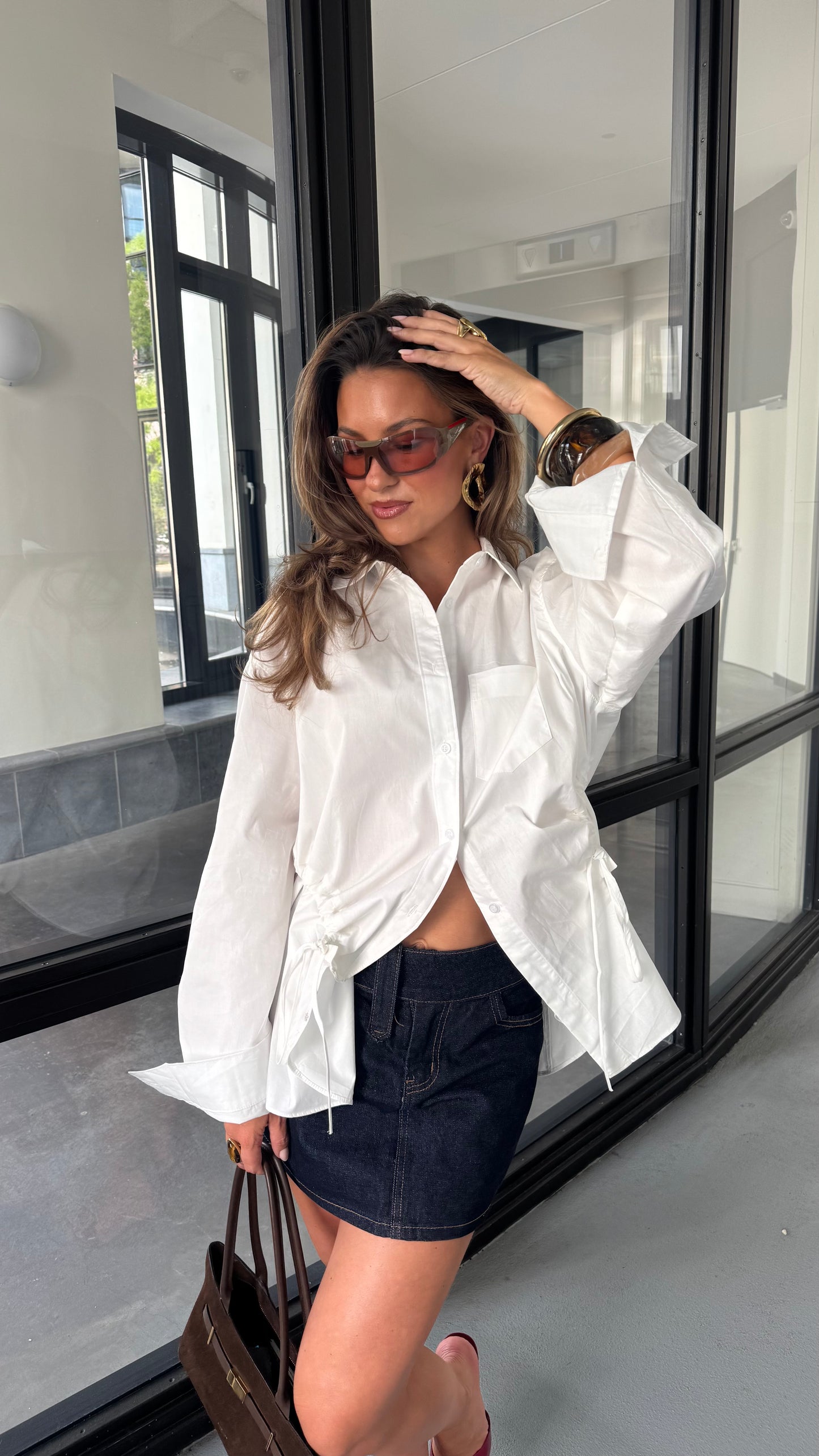 OVERSIZED ASYMMETRIC BLOUSE - WHITE