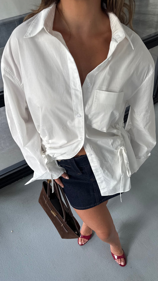OVERSIZED ASYMMETRIC BLOUSE - WHITE