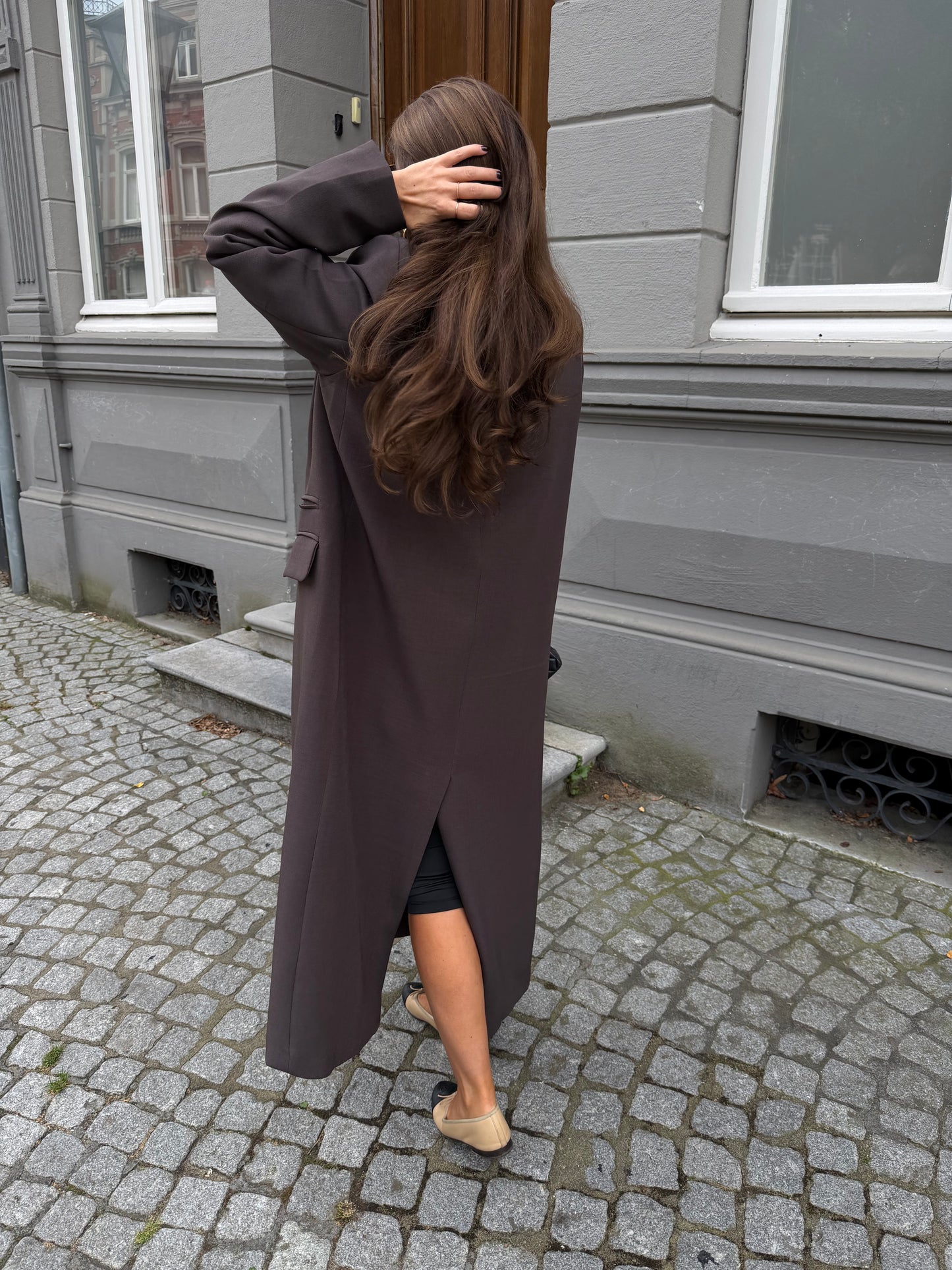 OVERSIZED MAXI COAT - BROWN