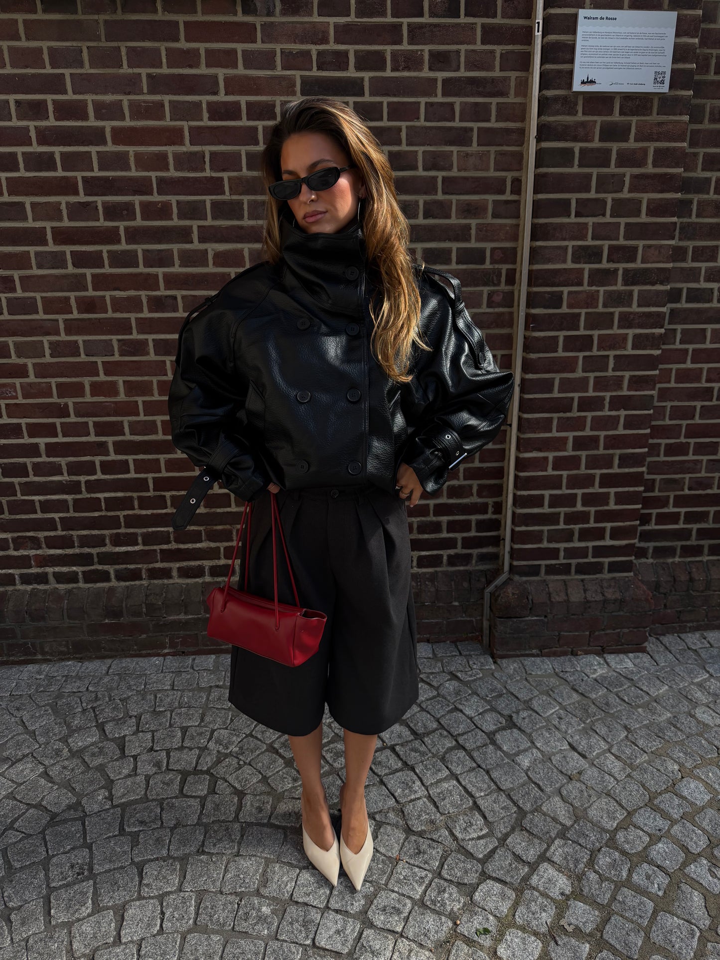 LEATHERLOOK JACKET - BLACK