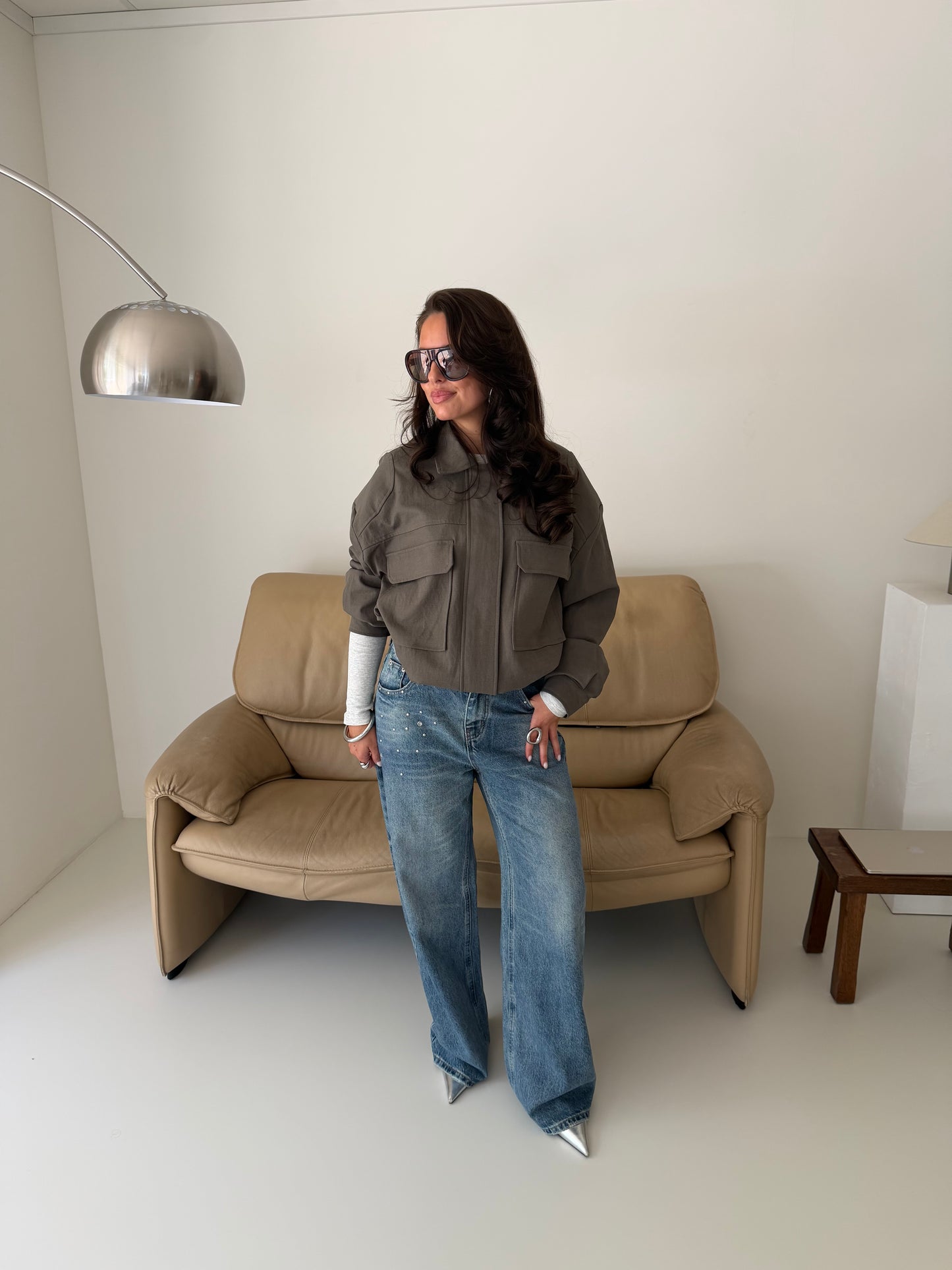 OVERSIZED BOMBER - ARMY GREEN