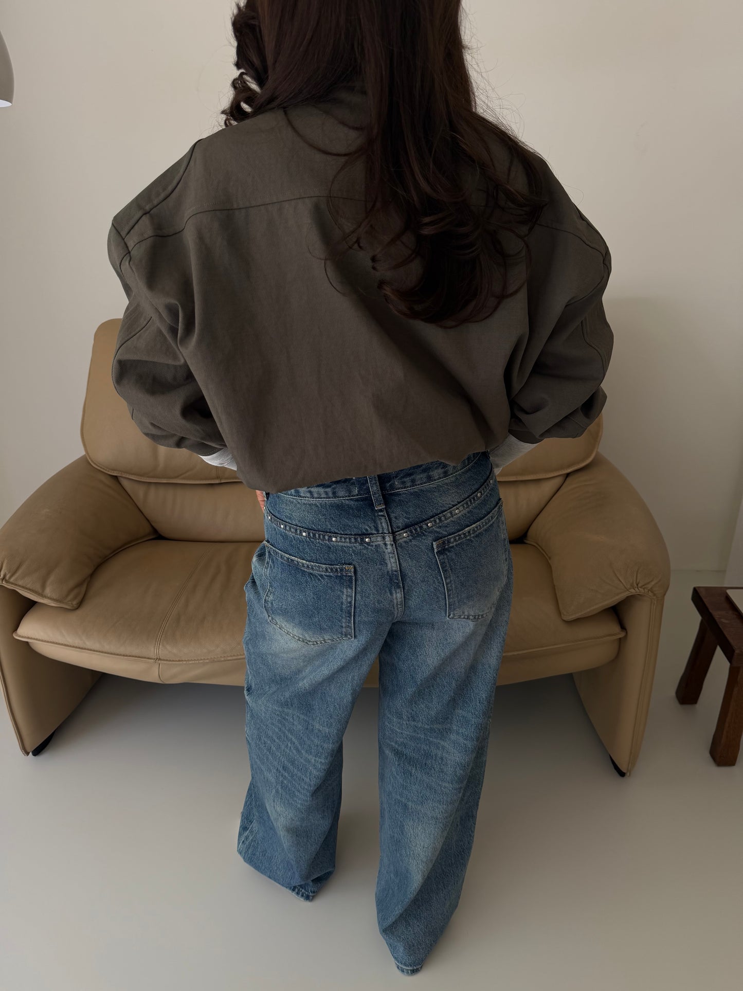 OVERSIZED BOMBER - ARMY GREEN