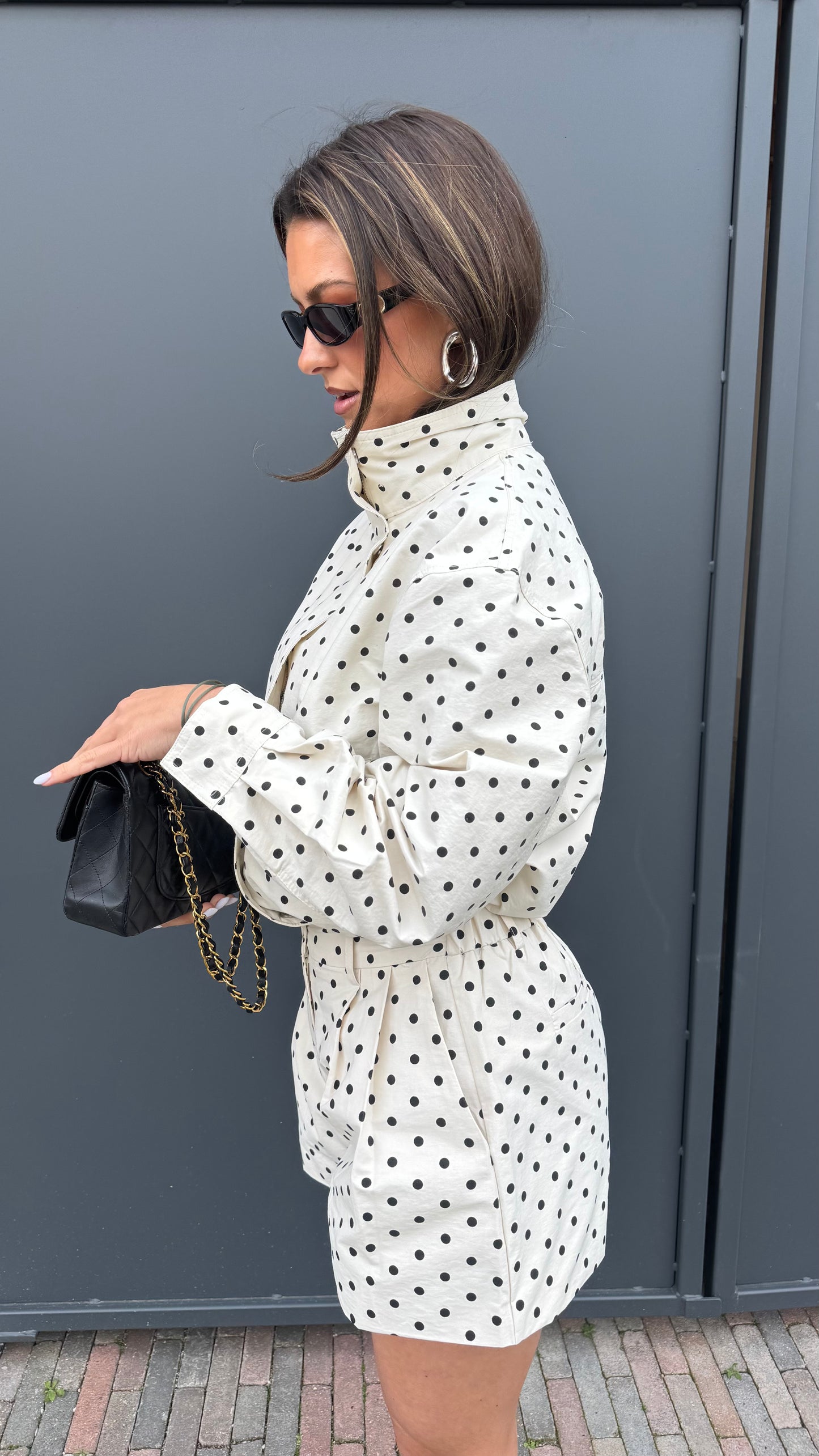 CROPPED BOMBER POLKADOT